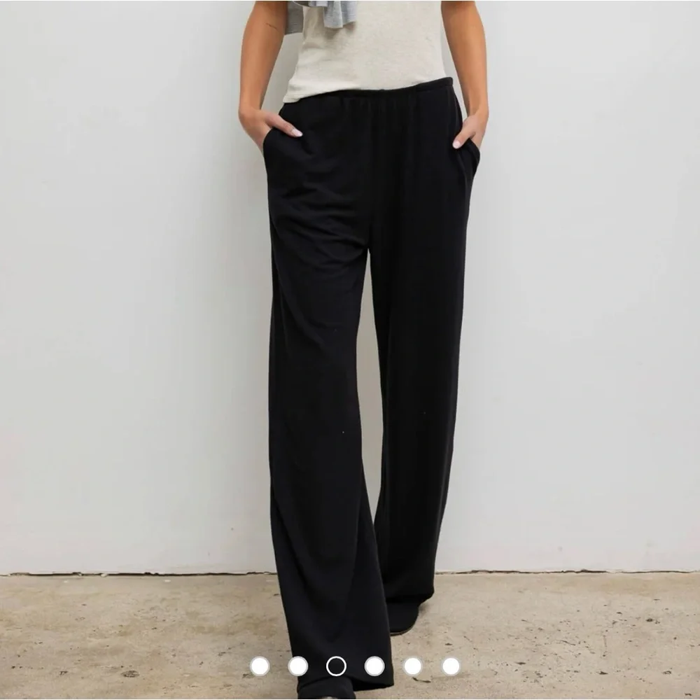 LESET Black Wide Leg Pants - Picture 3 of 7